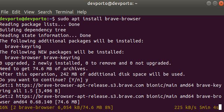 ubuntu install brave browser